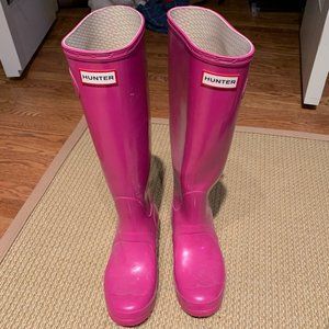 Pink Tall Hunter Boots - Size 8